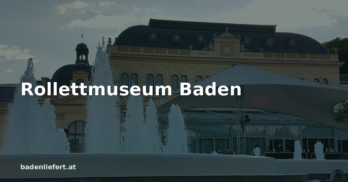 Titelbild: Kurpark Baden, darüber der Schriftzug „Rollettmuseum Baden“