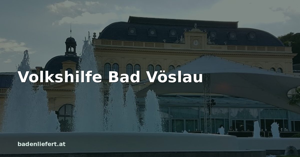 Titelbild: Kurpark Baden, darüber der Schriftzug „Volkshilfe Bad Vöslau“