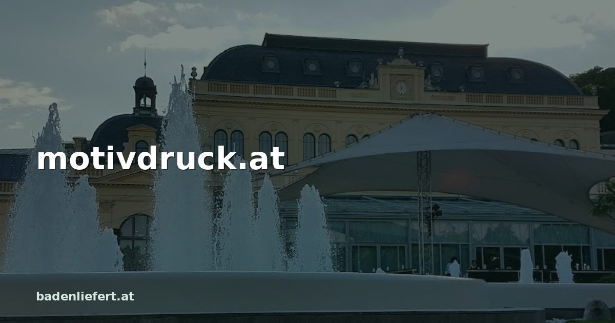 Titelbild: Kurpark Baden, darüber der Schriftzug „motivdruck.at“
