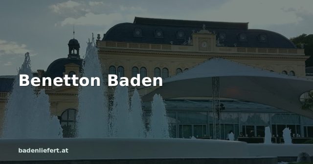 Titelbild: Kurpark Baden, darüber der Schriftzug „Benetton Baden“