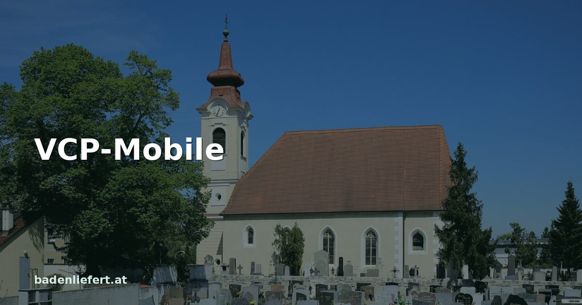 Titelbild: Pfarrkirche Ebreichsdorf, darüber der Schriftzug „VCP-Mobile“