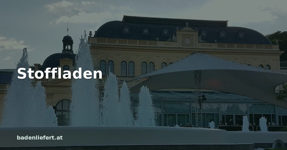 Titelbild: Kurpark Baden, darüber der Schriftzug „Stoffladen“