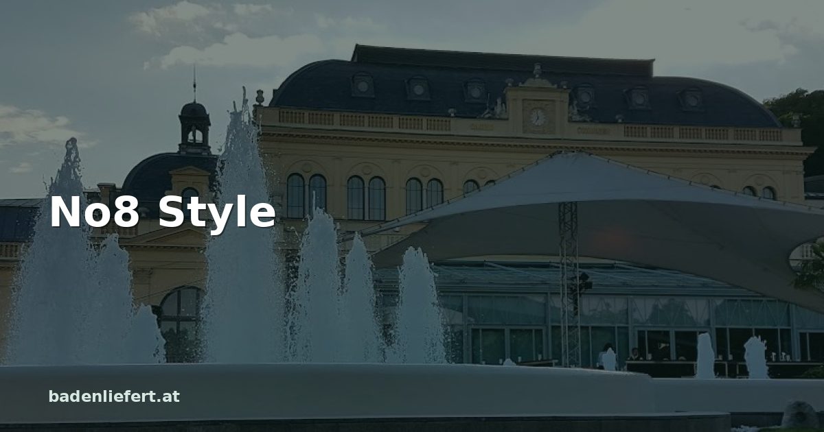 Titelbild: Kurpark Baden, darüber der Schriftzug „No8 Style“