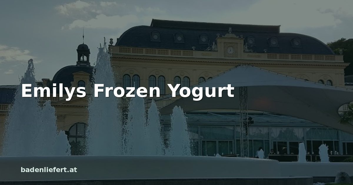 Titelbild: Kurpark Baden, darüber der Schriftzug „Emilys Frozen Yogurt“