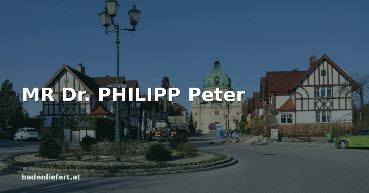 Titelbild: Arthur-Krupp-Platz in Berndorf, darüber der Schriftzug „MR Dr. PHILIPP Peter“