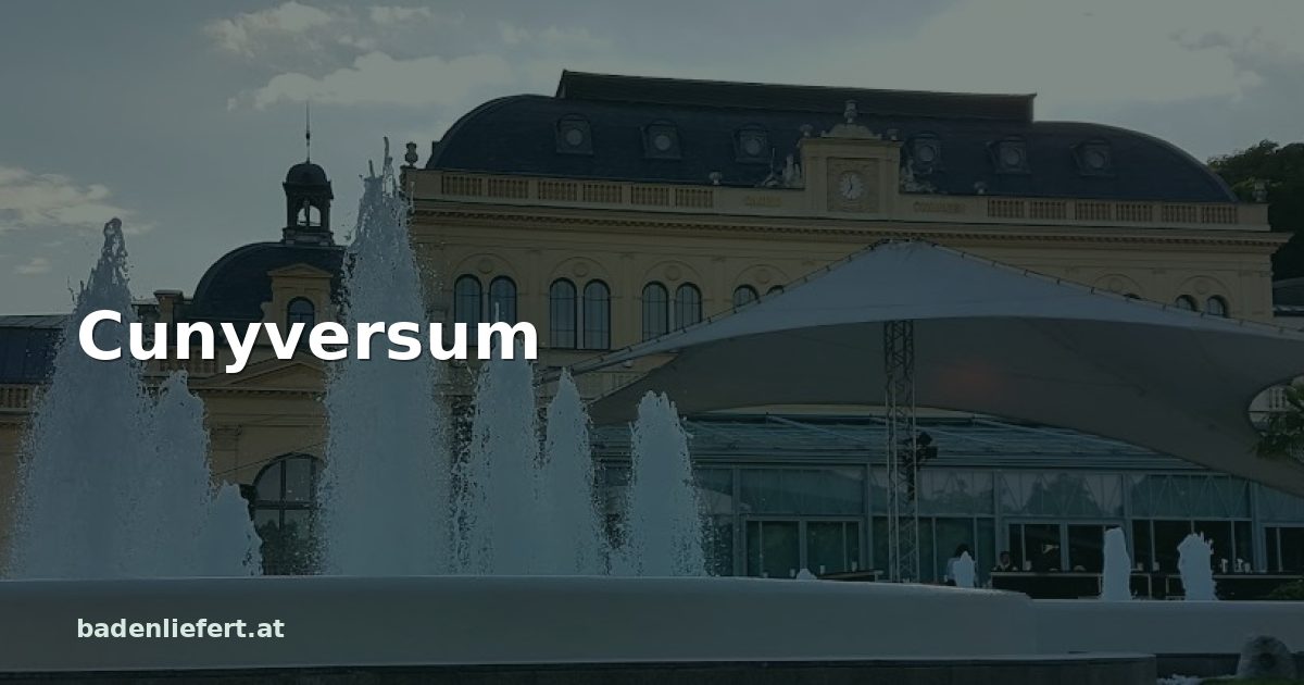 Titelbild: Kurpark Baden, darüber der Schriftzug „Cunyversum“