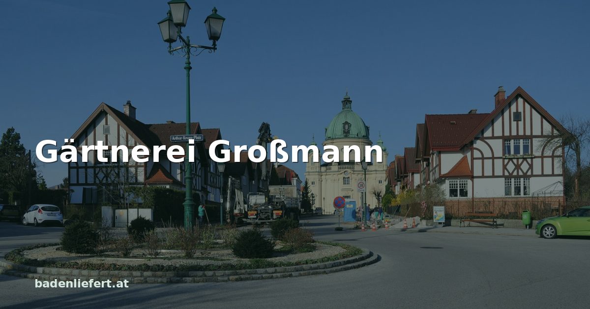 Titelbild: Arthur-Krupp-Platz in Berndorf, darüber der Schriftzug „Gärtnerei Großmann“