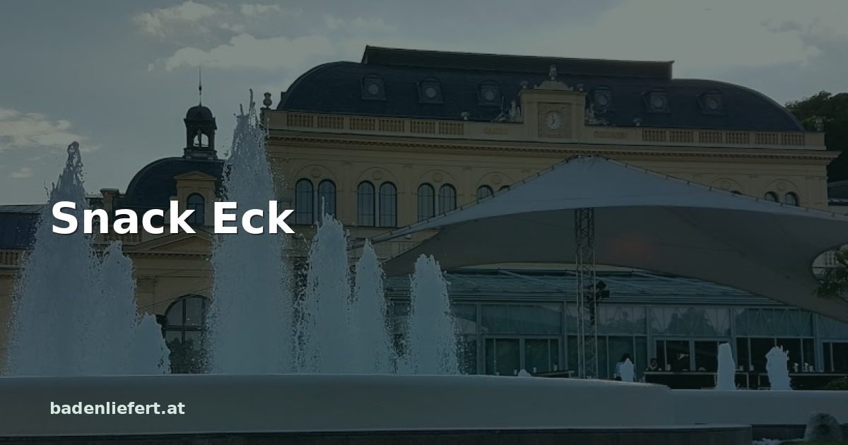 Titelbild: Kurpark Baden, darüber der Schriftzug „Snack Eck“