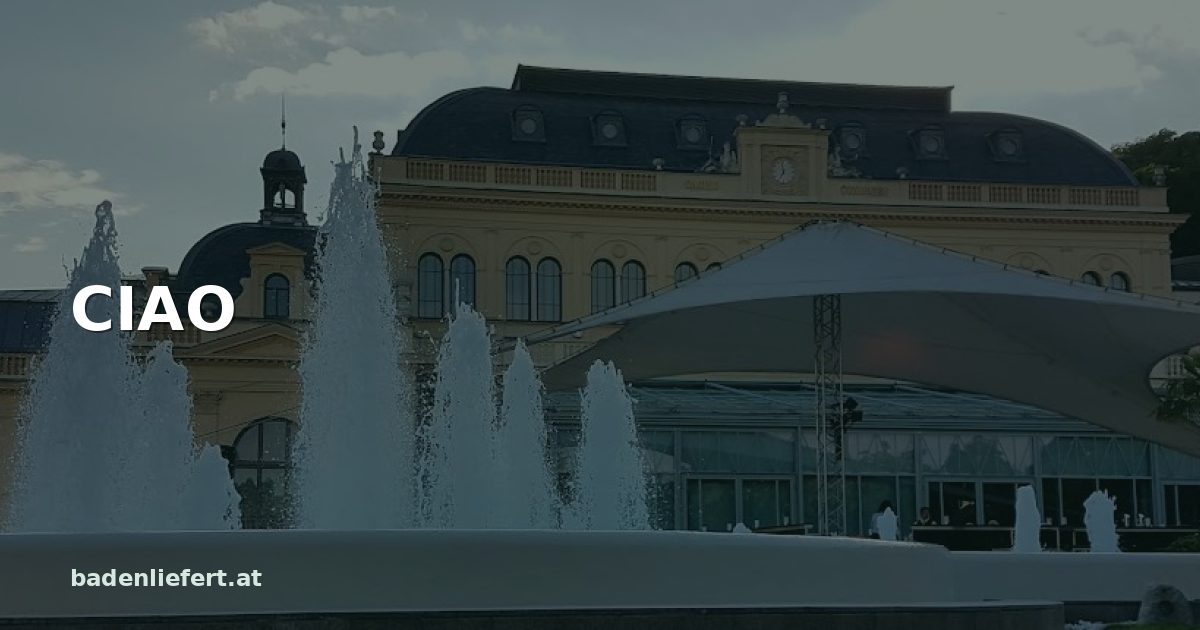 Titelbild: Kurpark Baden, darüber der Schriftzug „CIAO“