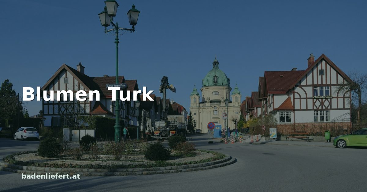 Titelbild: Arthur-Krupp-Platz in Berndorf, darüber der Schriftzug „Blumen Turk“