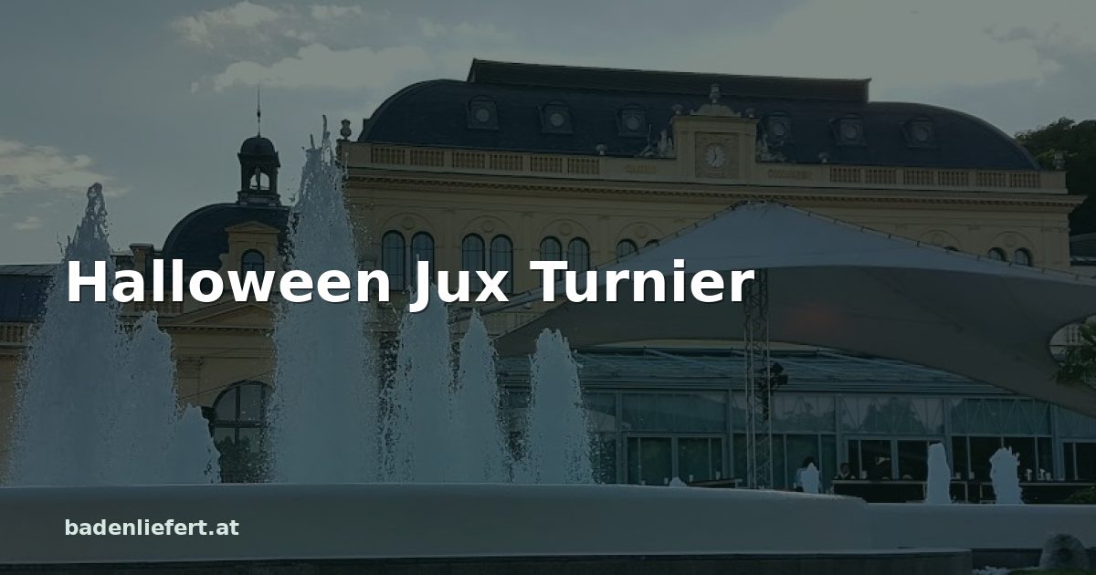 Titelbild: Kurpark Baden, darüber der Schriftzug „Halloween Jux Turnier“