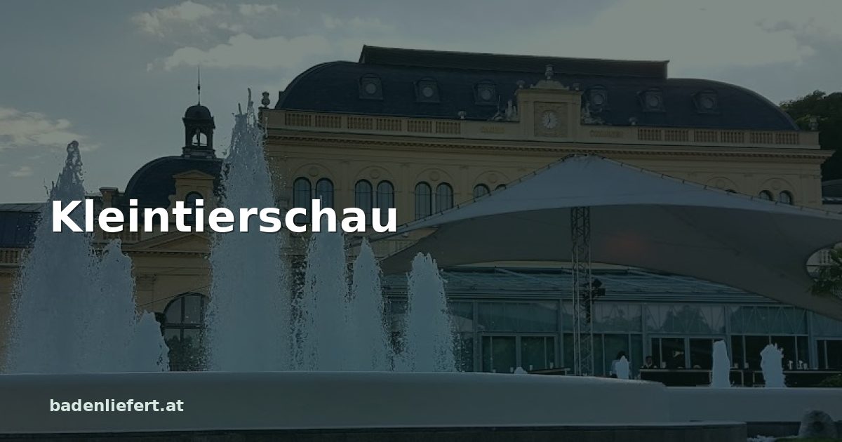 Titelbild: Kurpark Baden, darüber der Schriftzug „Kleintierschau“