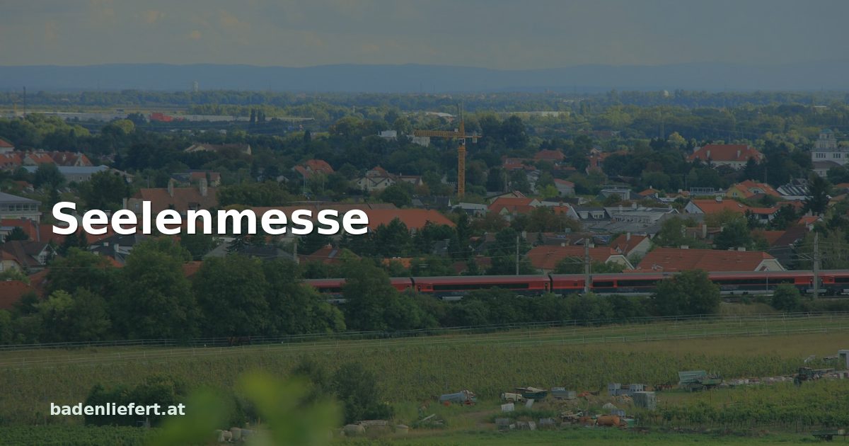 Titelbild: Blick aus den Weingärten bei Pfaffstätten, darüber der Schriftzug „Seelenmesse“
