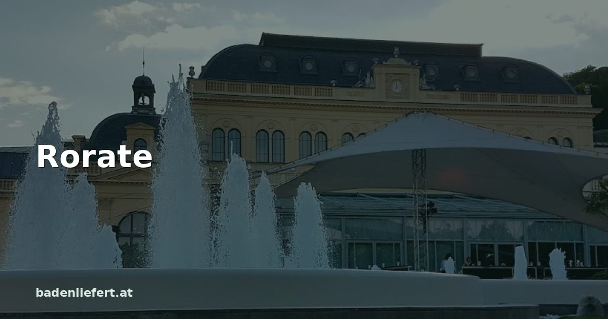 Titelbild: Kurpark Baden, darüber der Schriftzug „Rorate“