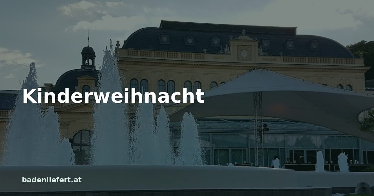 Titelbild: Kurpark Baden, darüber der Schriftzug „Kinderweihnacht“