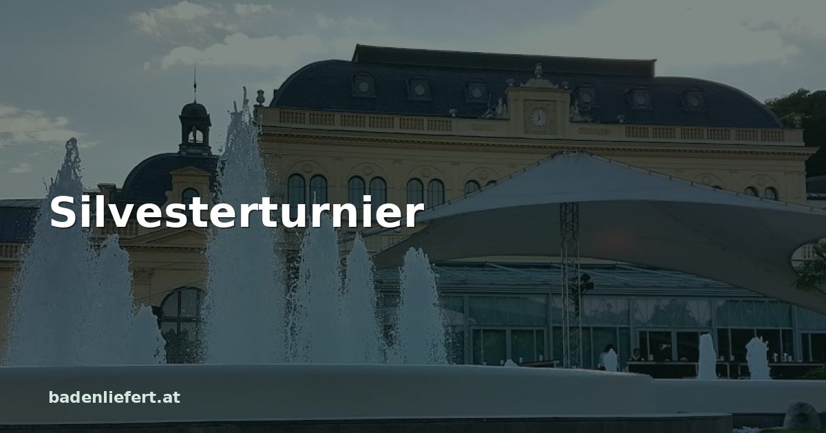 Titelbild: Kurpark Baden, darüber der Schriftzug „Silvesterturnier“