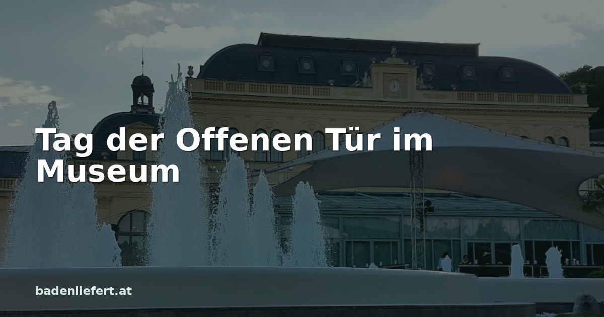 Titelbild: Kurpark Baden, darüber der Schriftzug „Tag der Offenen Tür im Museum“