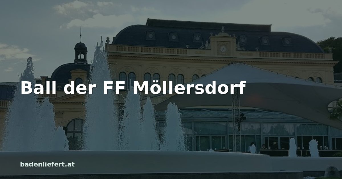 Titelbild: Kurpark Baden, darüber der Schriftzug „Ball der FF Möllersdorf“