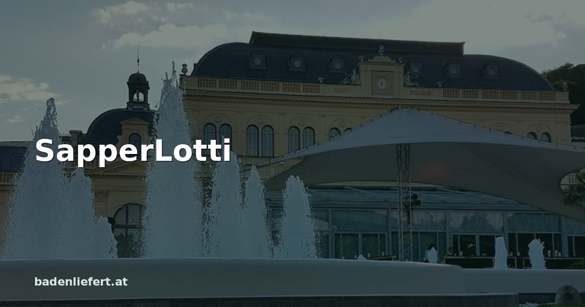 Titelbild: Kurpark Baden, darüber der Schriftzug „SapperLotti“