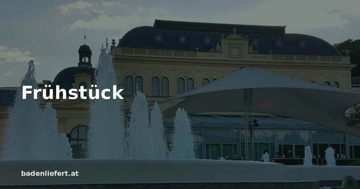 Titelbild: Kurpark Baden, darüber der Schriftzug „Frühstück“