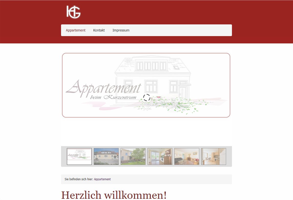 Website-Vorschau von Appartement beim Kurzentrum