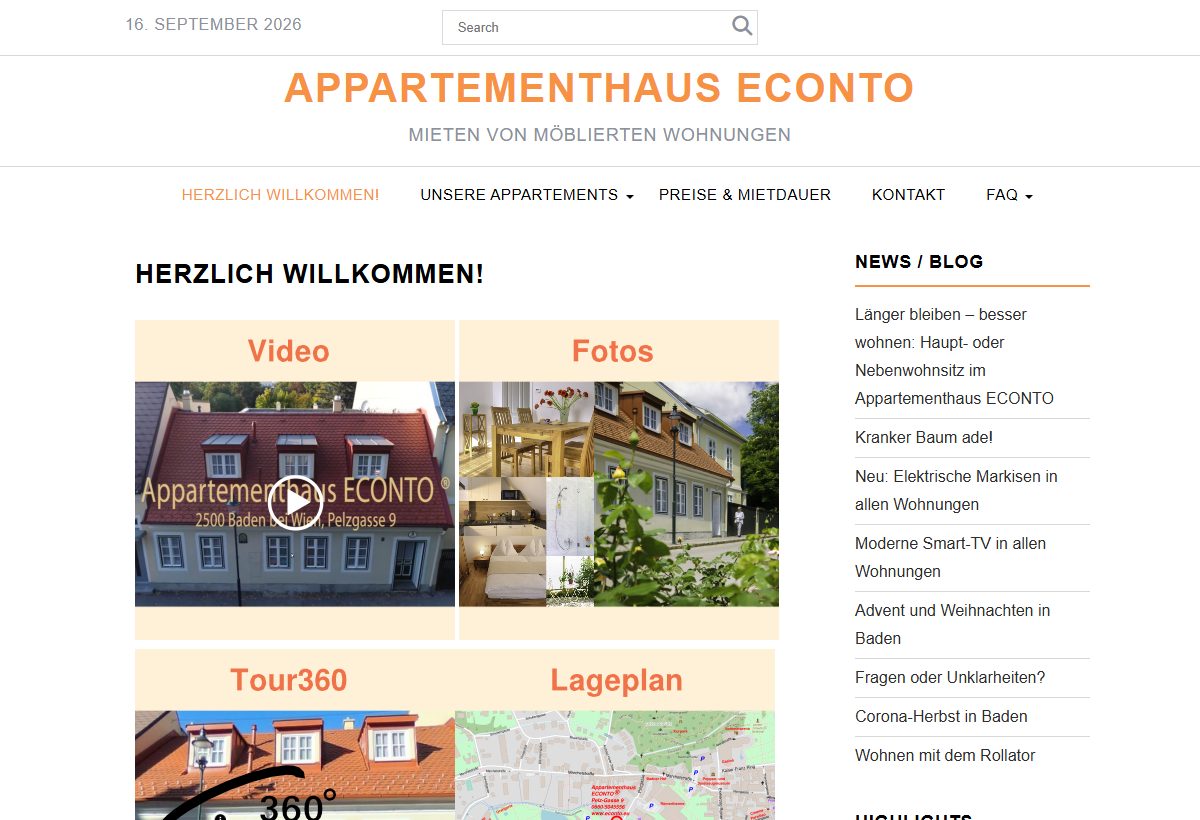 Website-Vorschau von Appartementhaus Econto