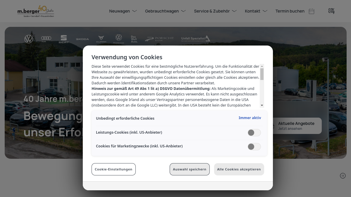 Website-Vorschau von Autohaus M. BERGER