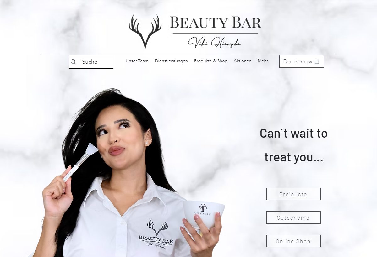 Website-Vorschau von Beauty Bar Baden