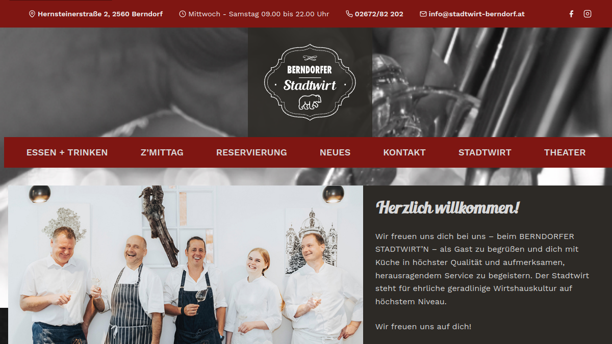 Website-Vorschau von Berndorfer Stadtwirt - FLOH Christian