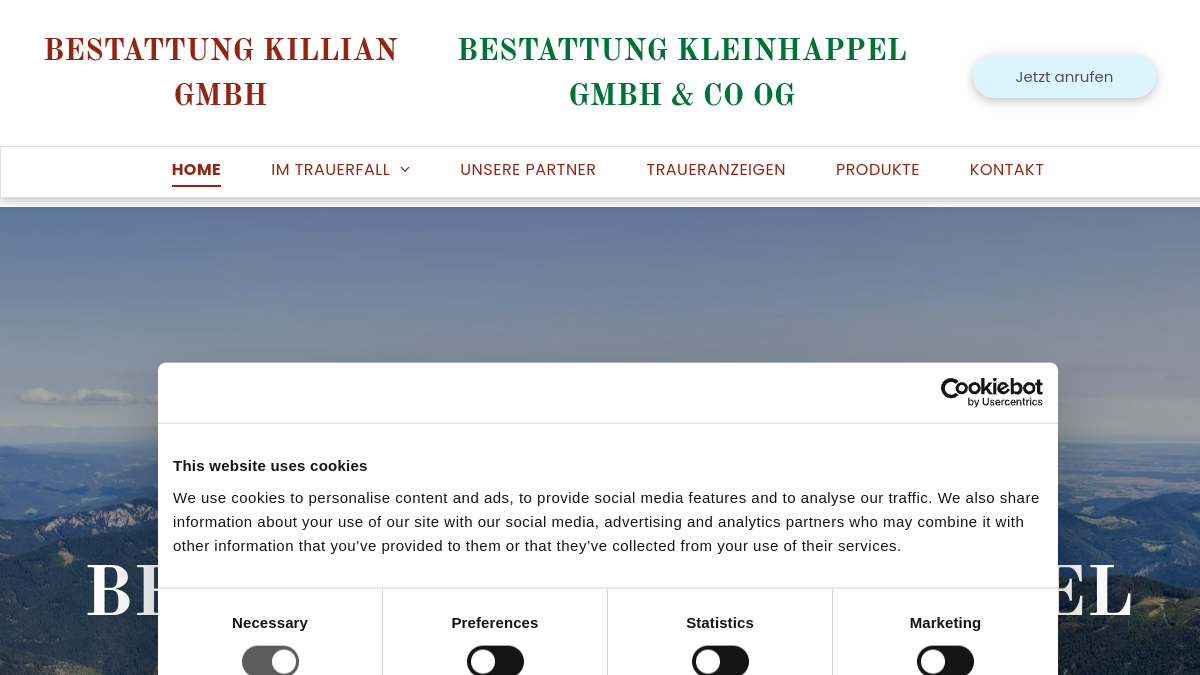 Website-Vorschau von Bestattung Kleinhappel