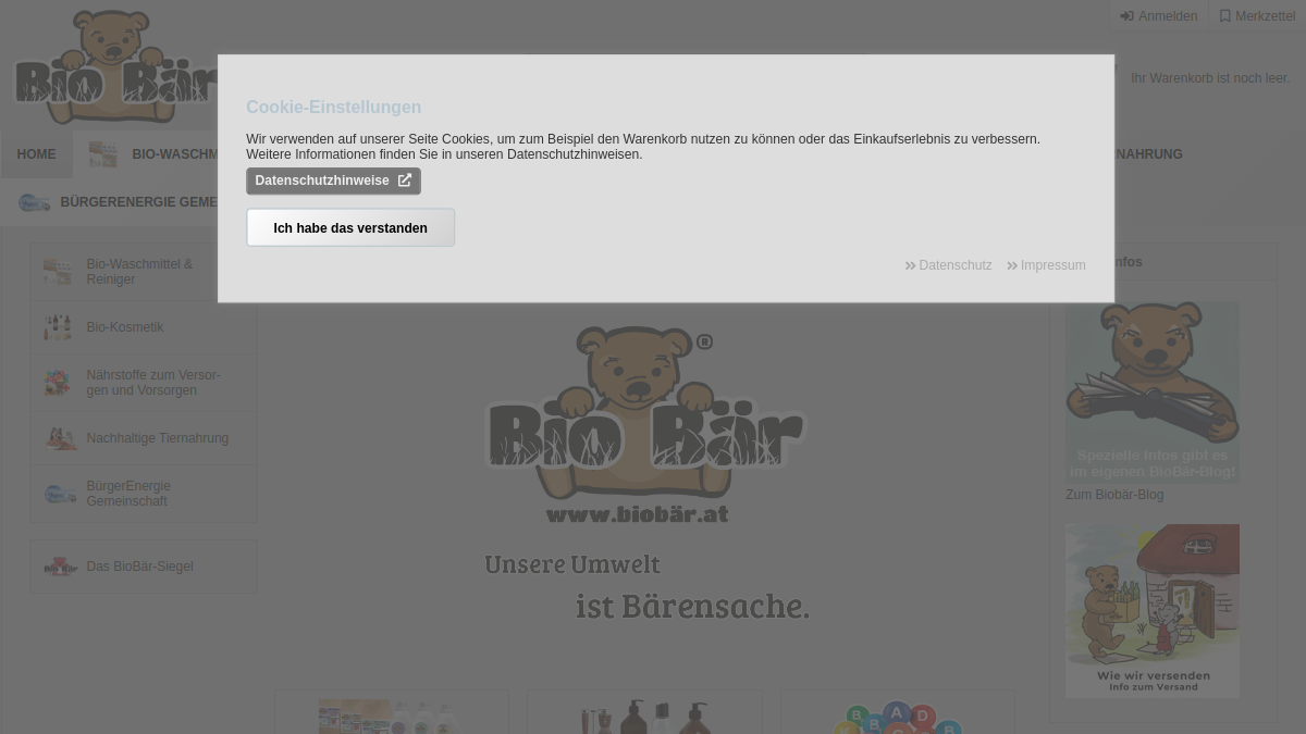 Website-Vorschau von Bio Bär