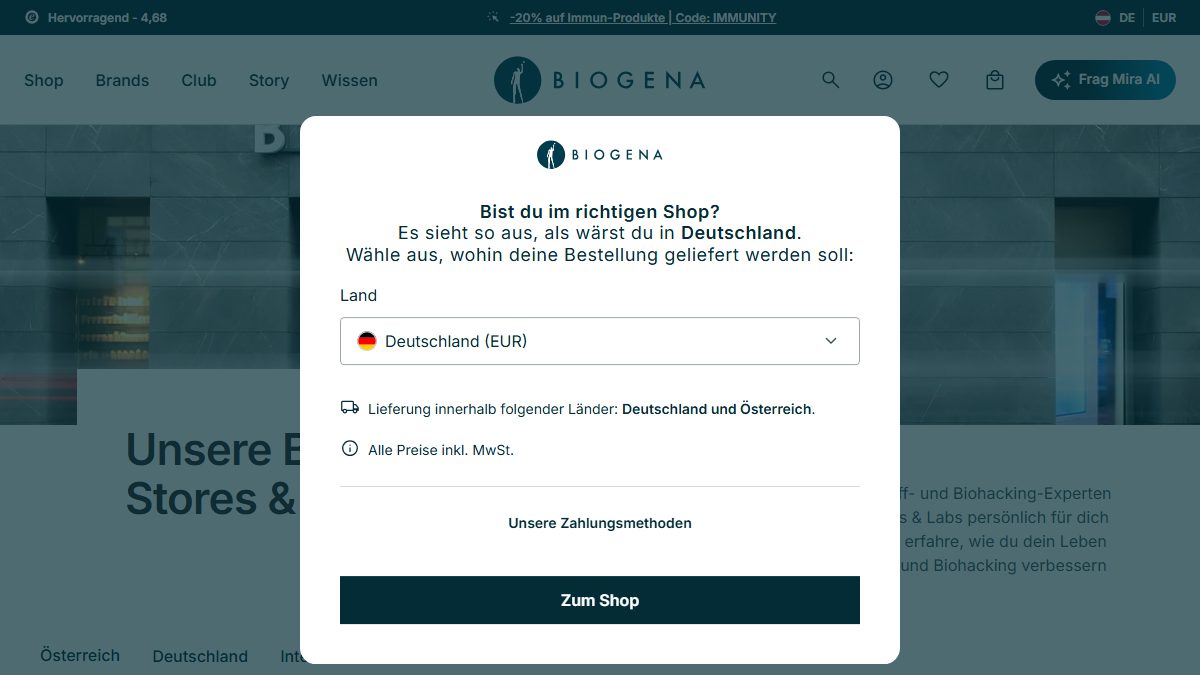 Ansicht von BIOGENA Store Baden