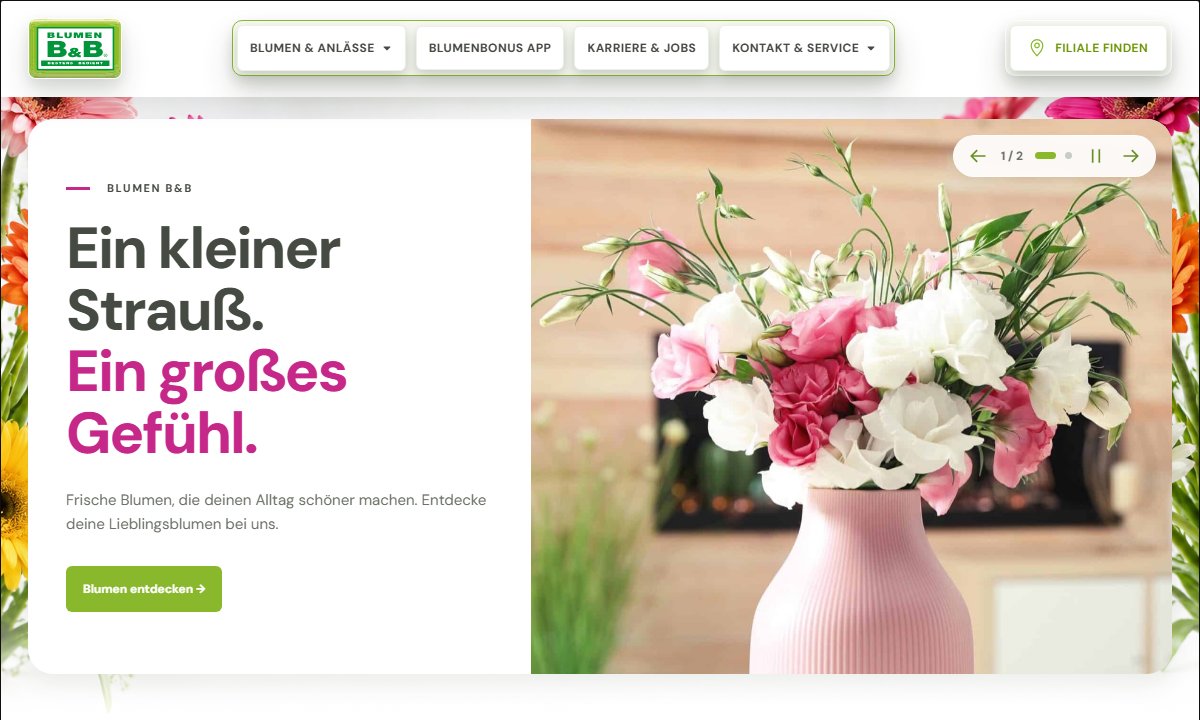 Website-Vorschau von Blumen B & B