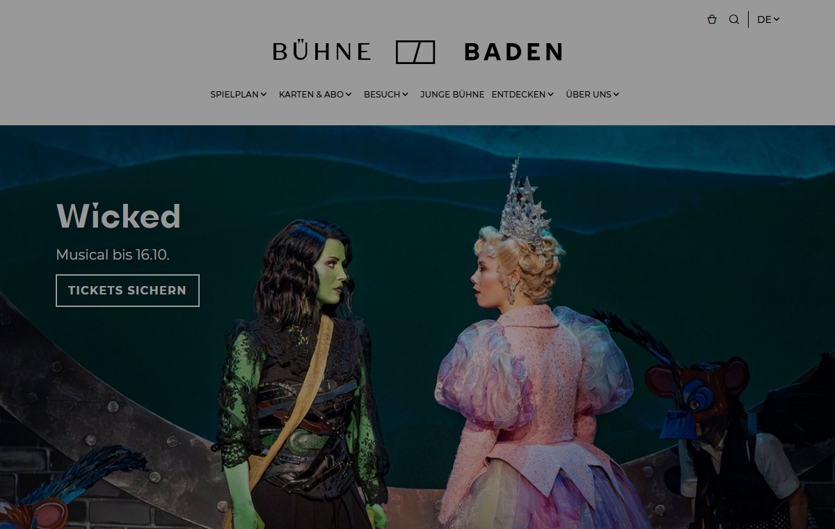 Website-Vorschau von Bühne Baden