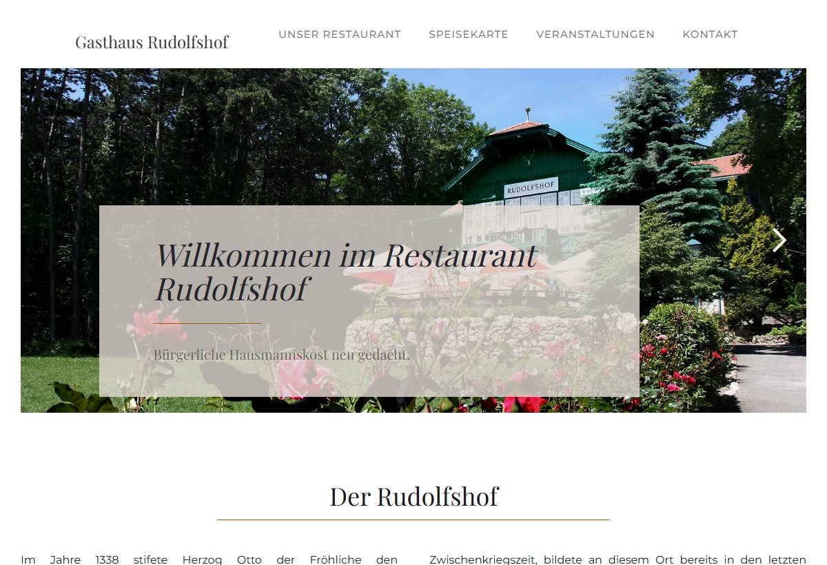 Website-Vorschau von Café-Restaurant Rudolfshof