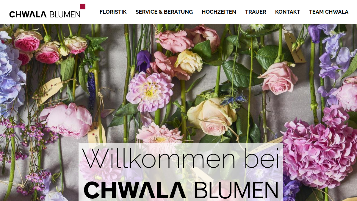 Website-Vorschau von CHWALA BLUMEN