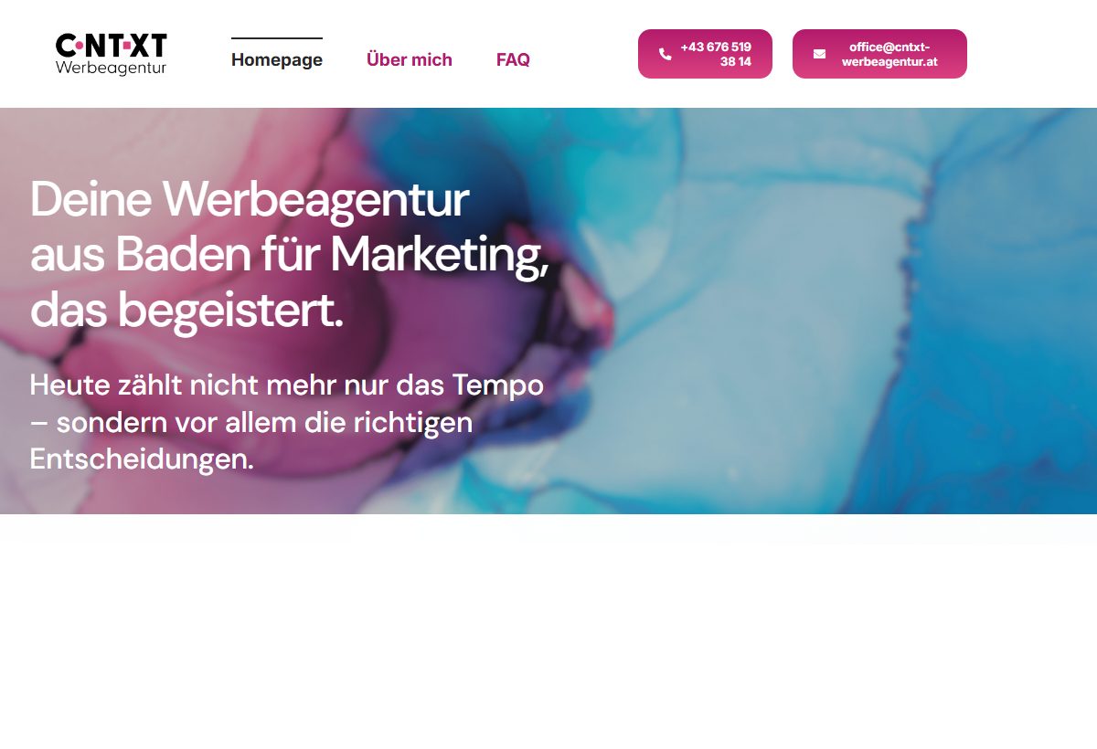 Website-Vorschau von CNTXT Werbeagentur e.U.