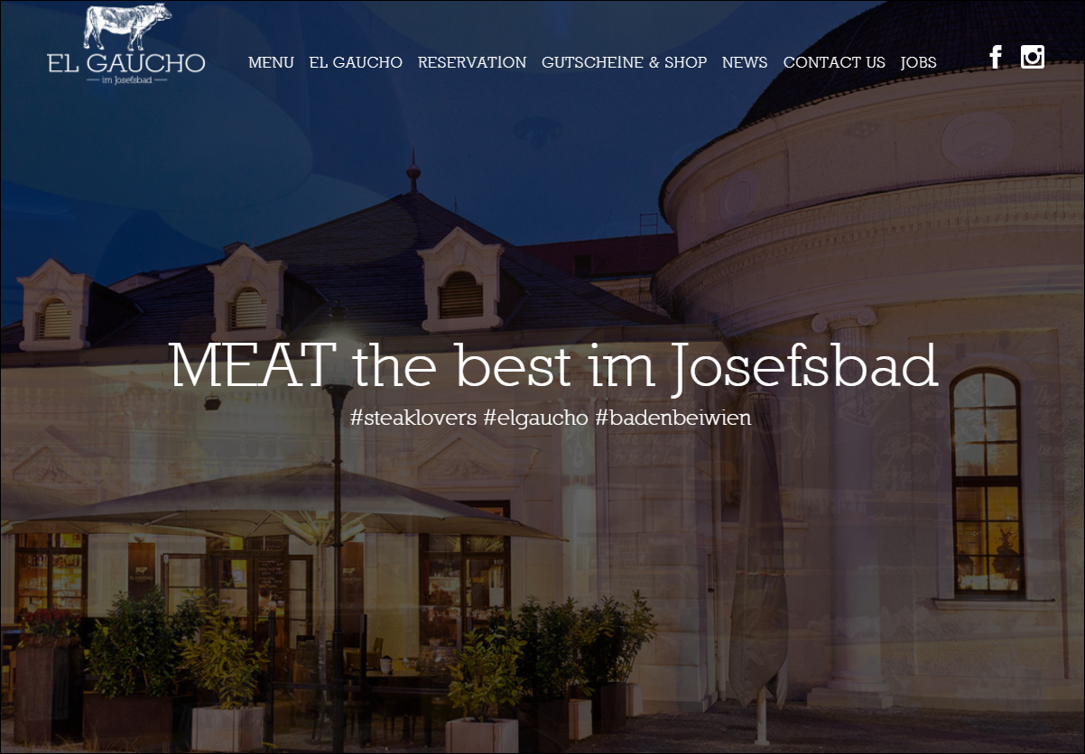 Website-Vorschau von El Gaucho im Josefsbad