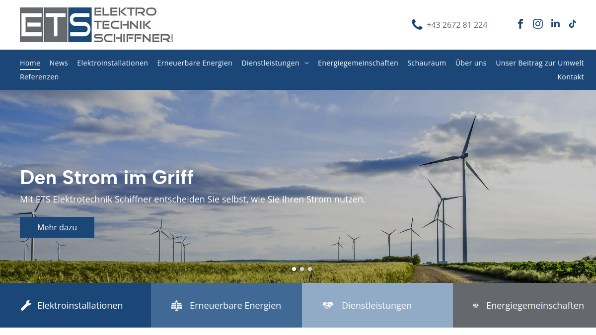 Website-Vorschau von Elektrotechnik SCHIFFNER