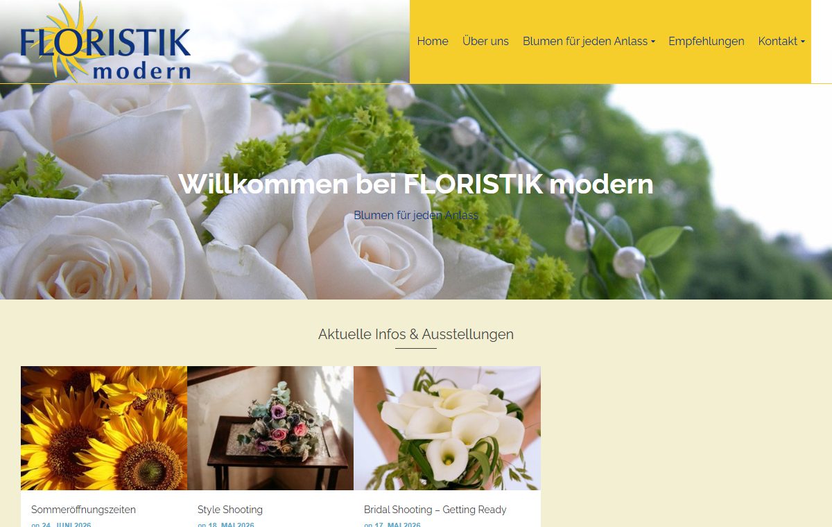 Website-Vorschau von Floristik modern in Baden (floristikmodern.at)
