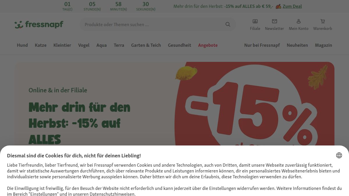 Ansicht von Fressnapf