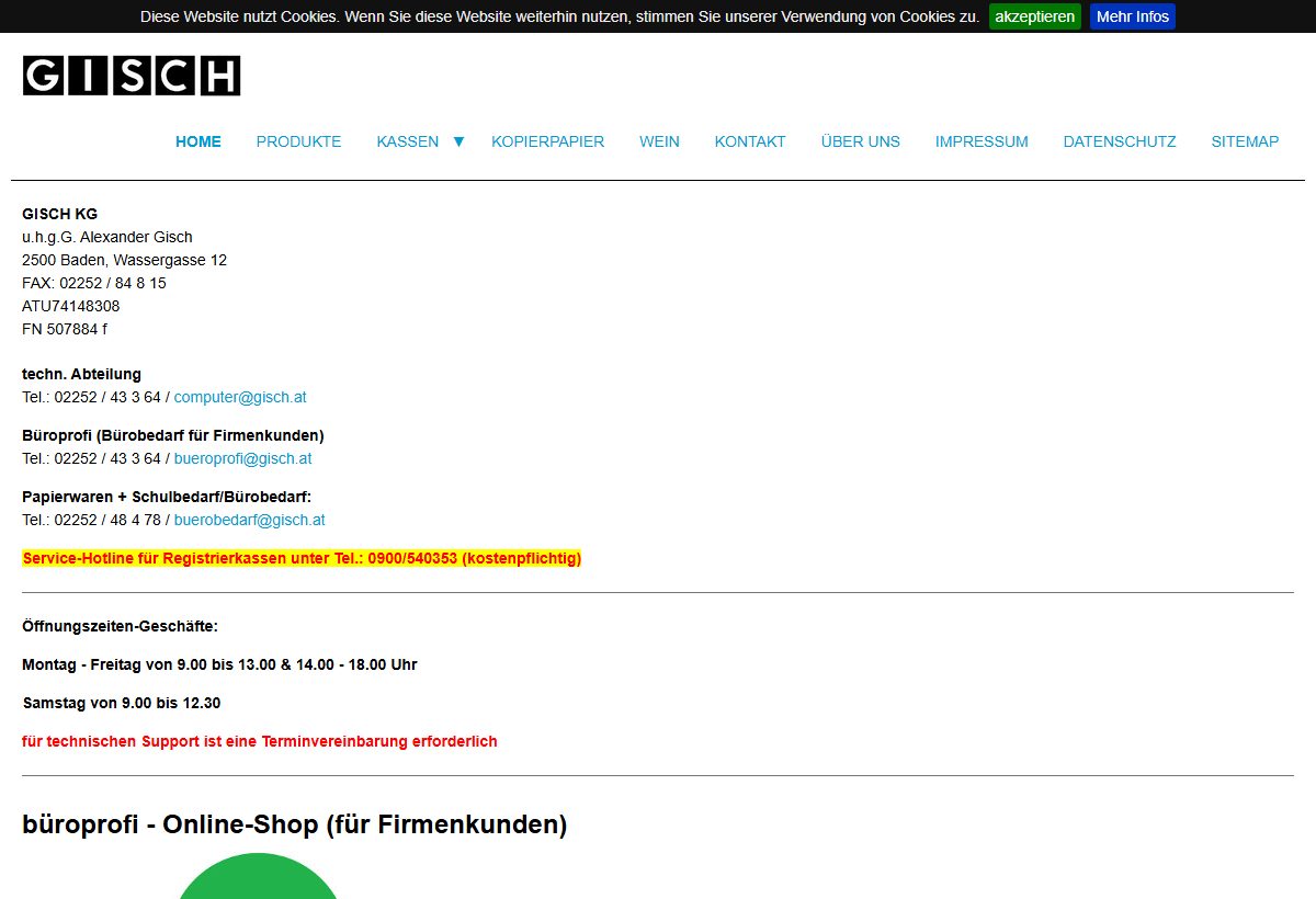 Website-Vorschau von GISCH Computersysteme & Bürobedarf