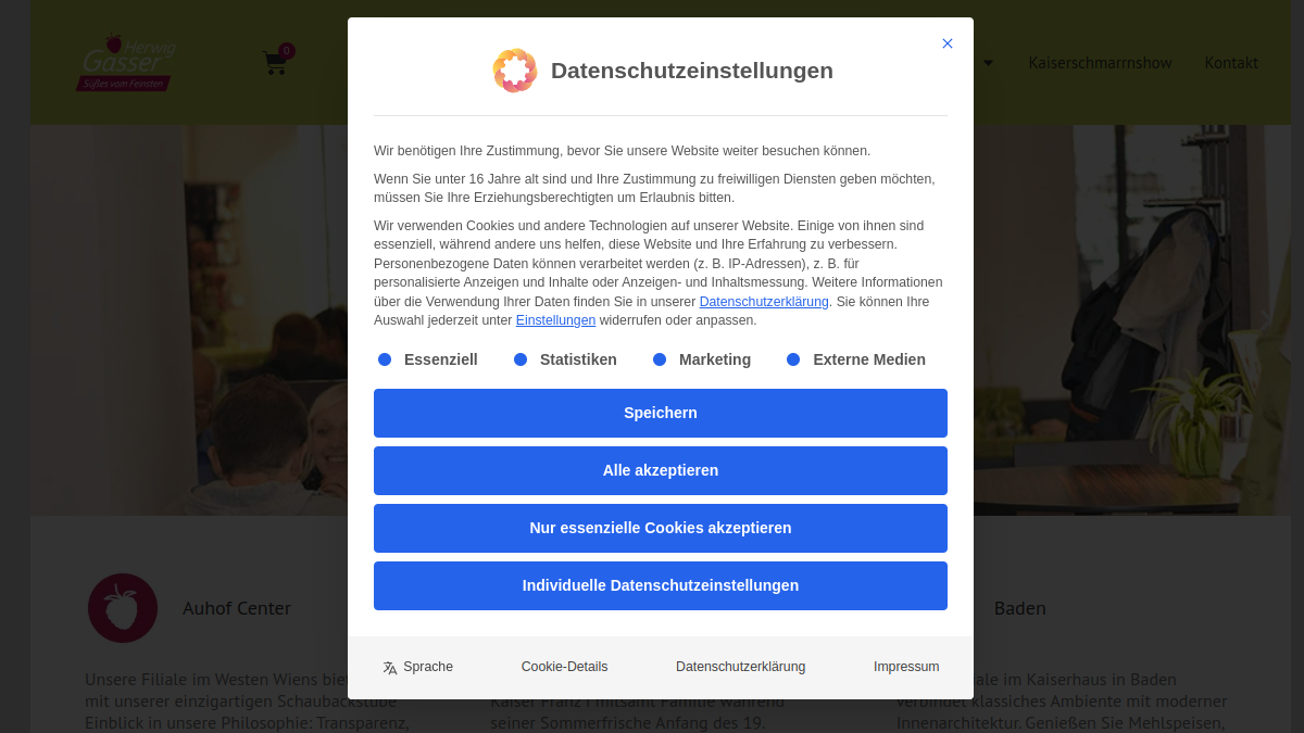 Website-Vorschau von Herwig Gasser „Süßes vom Feinsten“