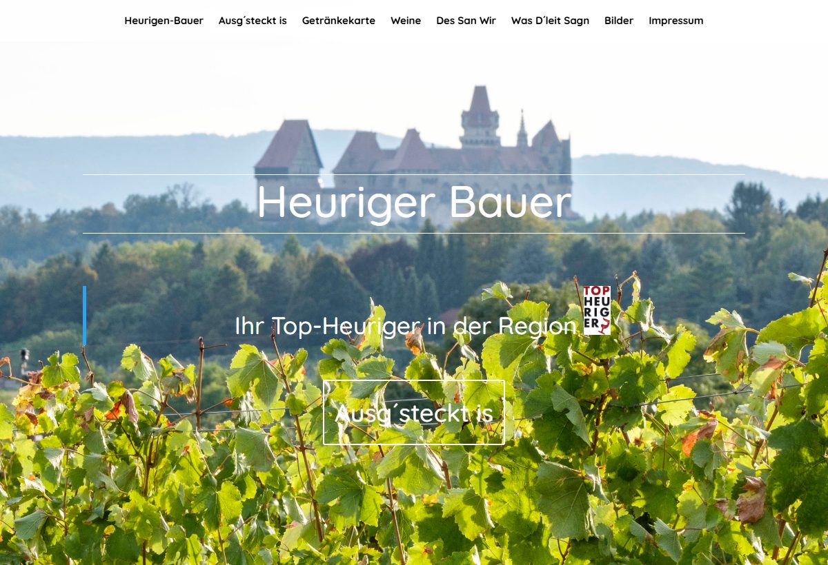 Website-Vorschau von Heuriger Bauer