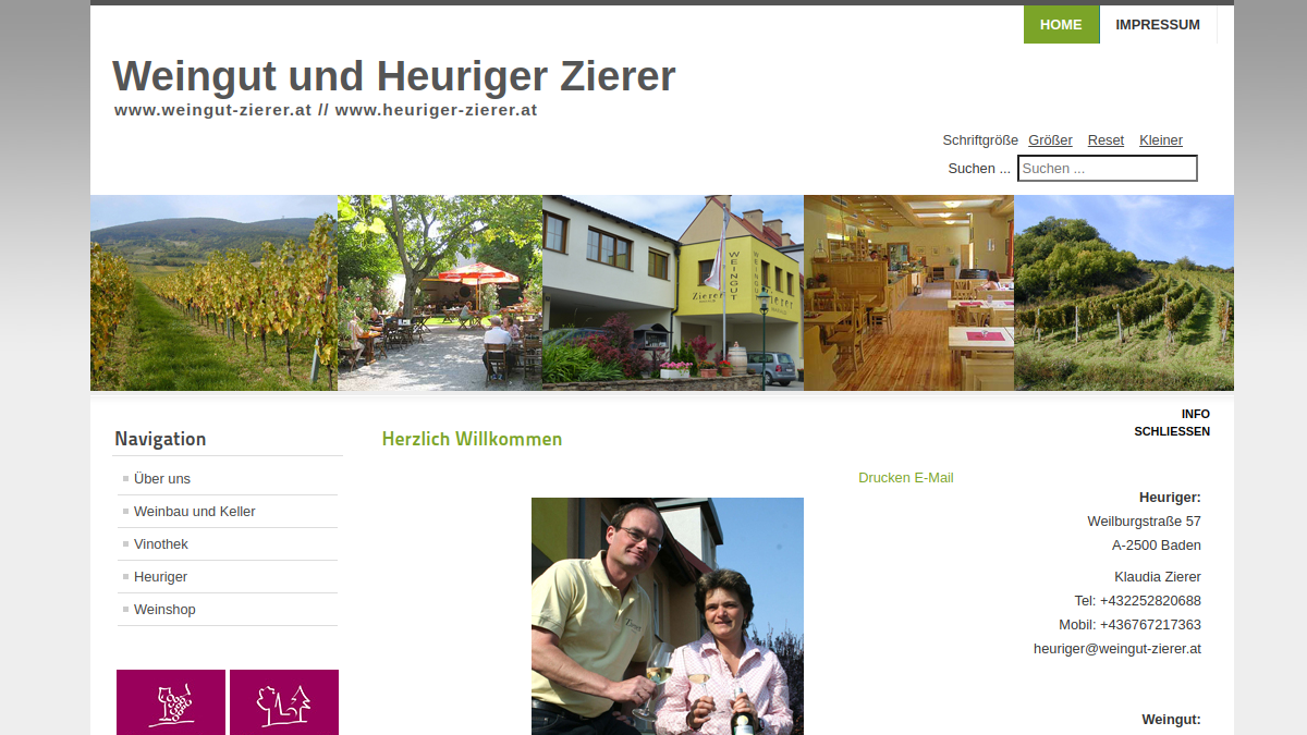 Website-Vorschau von Heuriger Klaudia Zierer