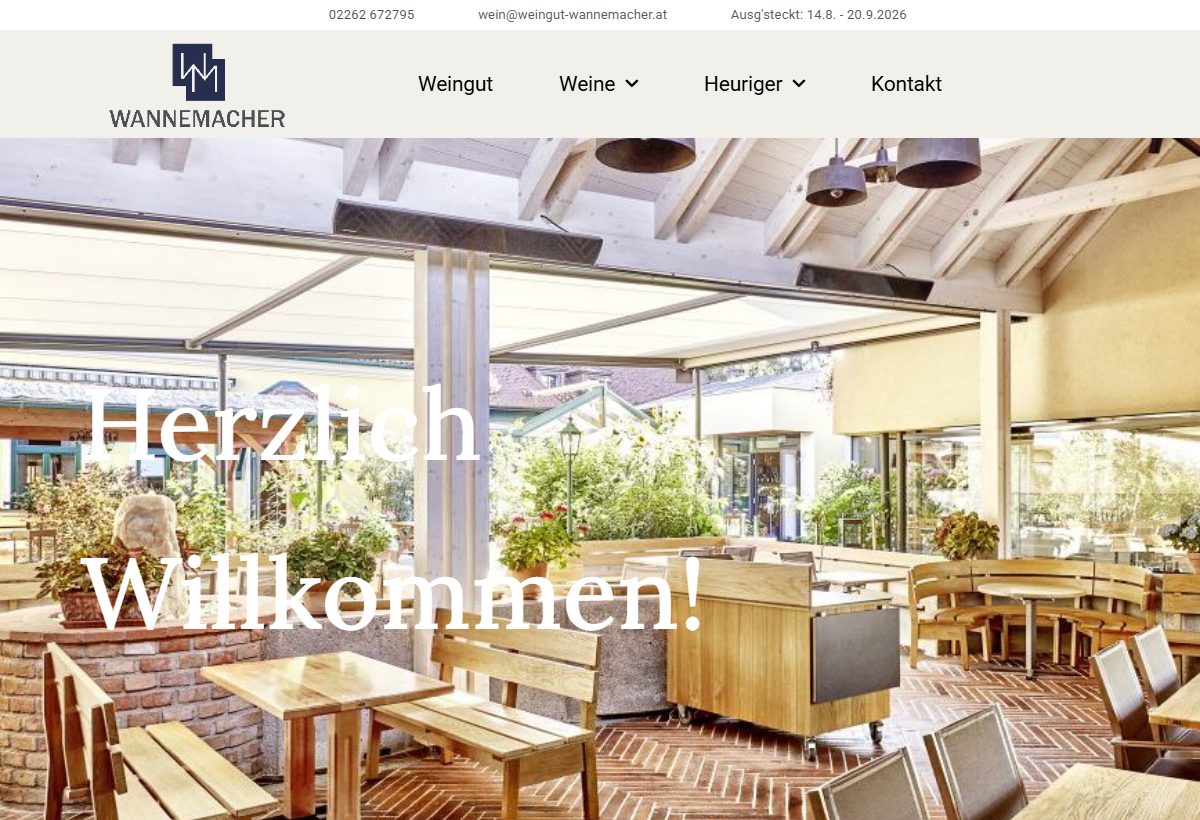 Website-Vorschau von Heuriger & Weingut Wannemacher