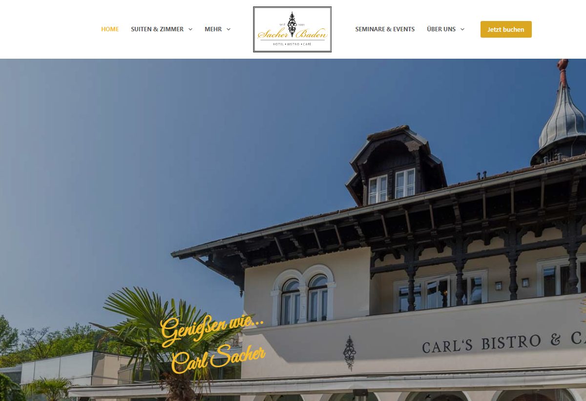Website-Vorschau von Hotel Sacher Baden