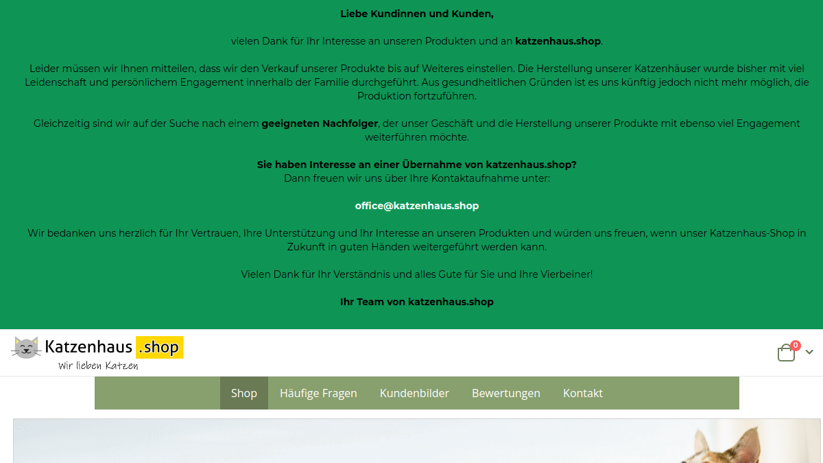 Website-Vorschau von Katzenhaus Shop