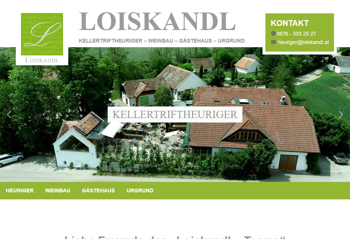 Website-Vorschau von Kellertriftheuriger Loiskandl