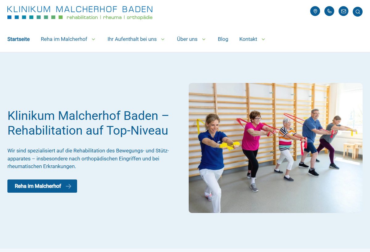 Website-Vorschau von Klinikum Malcherhof Baden